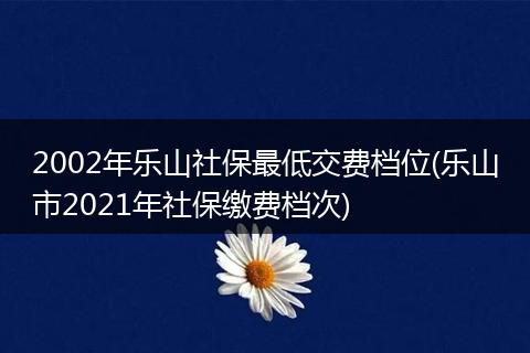 2002年乐山社保最低交费档位(乐山市2021年社保缴费档次)