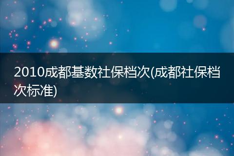 2010成都基数社保档次(成都社保档次标准)