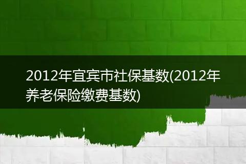 2012年宜宾市社保基数(2012年养老保险缴费基数)