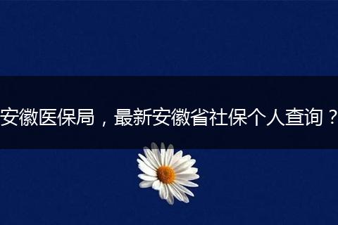 安徽医保局，最新安徽省社保个人查询？
