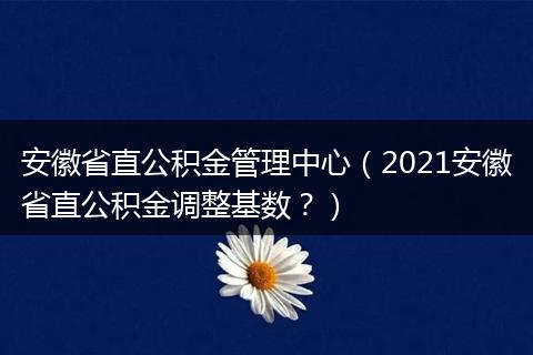 安徽省直公积金管理中心（2021安徽省直公积金调整基数？）