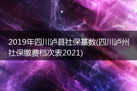 2019年四川泸县社保基数(四川泸州社保缴费档次表2021)
