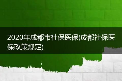 2020年成都市社保医保(成都社保医保政策规定)