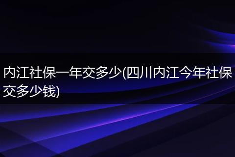 内江社保一年交多少(四川内江今年社保交多少钱)