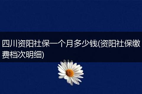 四川资阳社保一个月多少钱(资阳社保缴费档次明细)