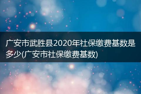 广安市武胜县2020年社保缴费基数是多少(广安市社保缴费基数)