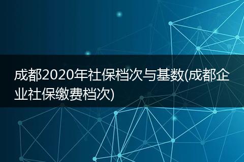 成都2020年社保档次与基数(成都企业社保缴费档次)