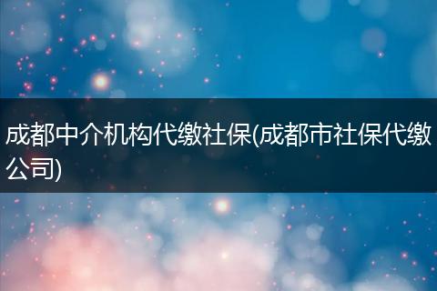 成都中介机构代缴社保(成都市社保代缴公司)