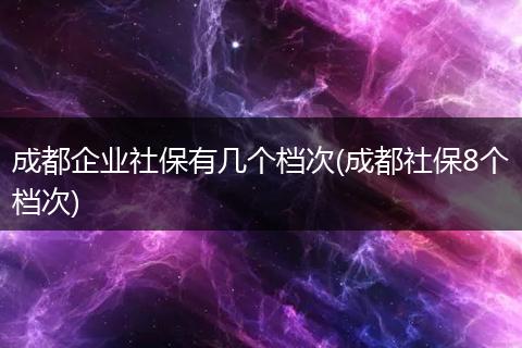 成都企业社保有几个档次(成都社保8个档次)