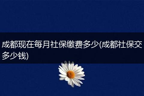 成都现在每月社保缴费多少(成都社保交多少钱)