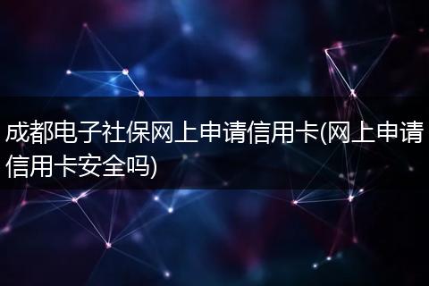 成都电子社保网上申请信用卡(网上申请信用卡安全吗)