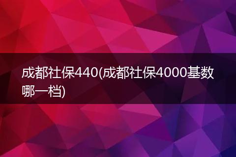 成都社保440(成都社保4000基数哪一档)