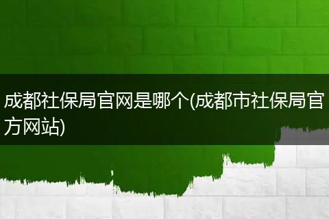 成都社保局官网是哪个(成都市社保局官方网站)