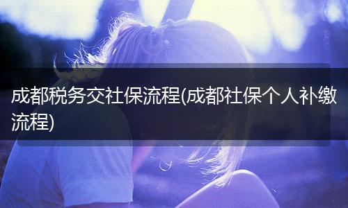 成都税务交社保流程(成都社保个人补缴流程)