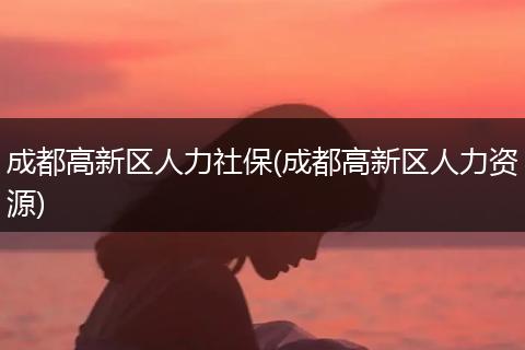 成都高新区人力社保(成都高新区人力资源)