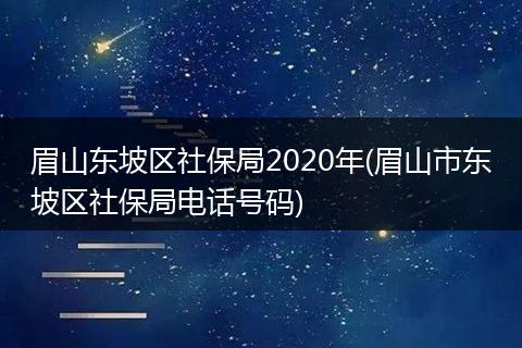 眉山东坡区社保局2020年(眉山市东坡区社保局电话号码)