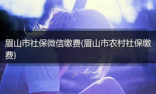 眉山市社保微信缴费(眉山市农村社保缴费)