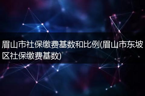 眉山市社保缴费基数和比例(眉山市东坡区社保缴费基数)