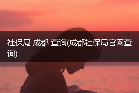 社保局 成都 查询(成都社保局官网查询)