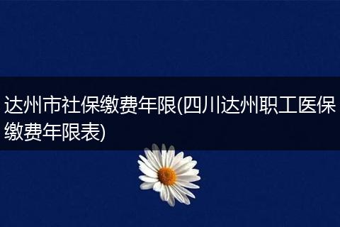 达州市社保缴费年限(四川达州职工医保缴费年限表)