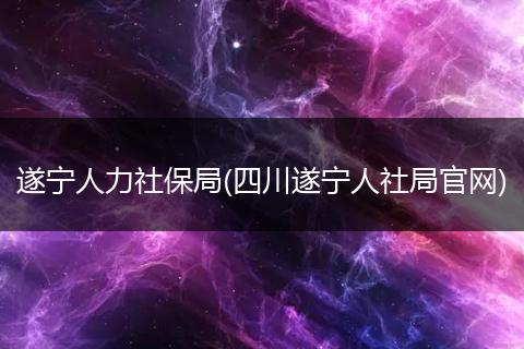 遂宁人力社保局(四川遂宁人社局官网)