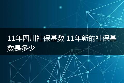 11年四川社保基数 11年新的社保基数是多少