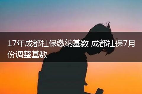 17年成都社保缴纳基数 成都社保7月份调整基数