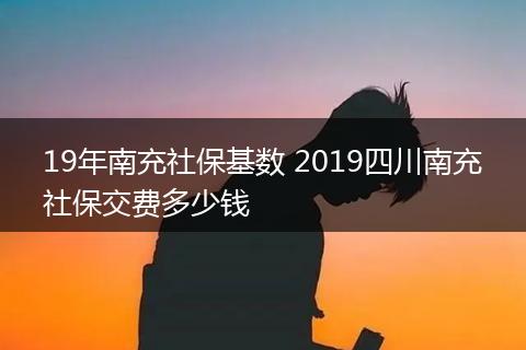 19年南充社保基数 2019四川南充社保交费多少钱