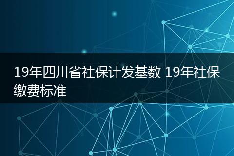 19年四川省社保计发基数 19年社保缴费标准