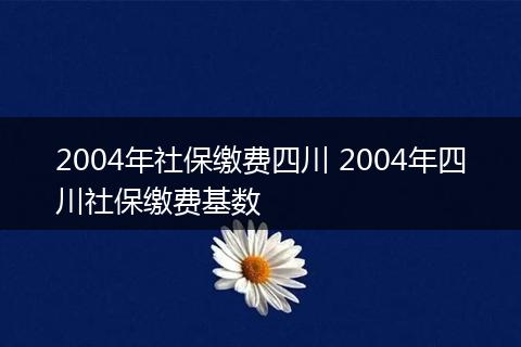 2004年社保缴费四川 2004年四川社保缴费基数