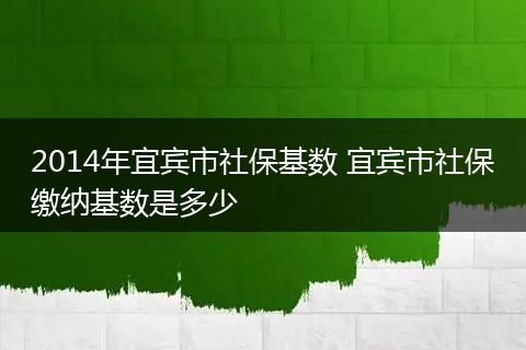 2014年宜宾市社保基数 宜宾市社保缴纳基数是多少