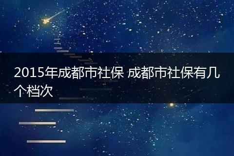 2015年成都市社保 成都市社保有几个档次