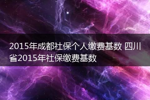 2015年成都社保个人缴费基数 四川省2015年社保缴费基数