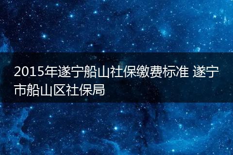2015年遂宁船山社保缴费标准 遂宁市船山区社保局