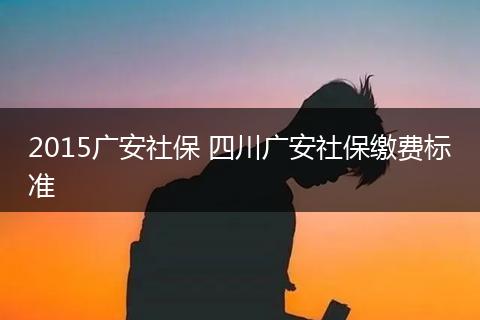 2015广安社保 四川广安社保缴费标准