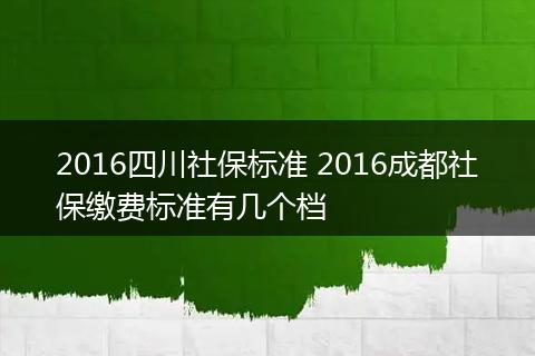2016四川社保标准 2016成都社保缴费标准有几个档