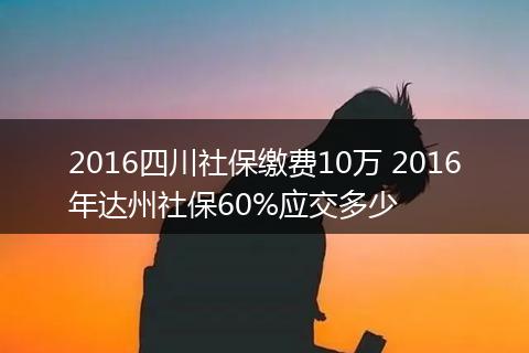 2016四川社保缴费10万 2016年达州社保60%应交多少