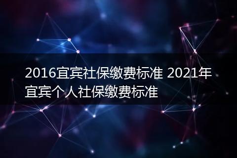 2016宜宾社保缴费标准 2021年宜宾个人社保缴费标准