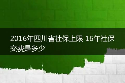 2016年四川省社保上限 16年社保交费是多少