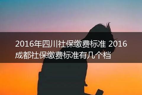 2016年四川社保缴费标准 2016成都社保缴费标准有几个档