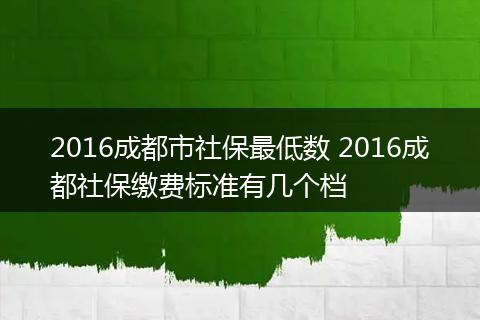 2016成都市社保最低数 2016成都社保缴费标准有几个档