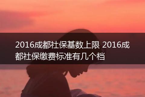 2016成都社保基数上限 2016成都社保缴费标准有几个档