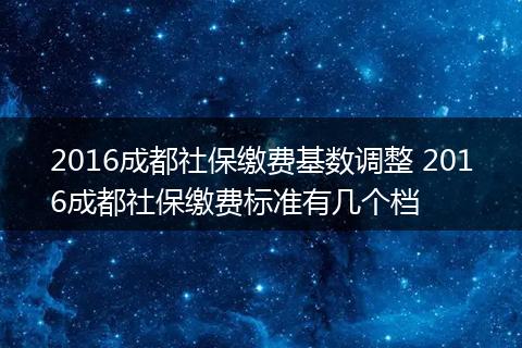 2016成都社保缴费基数调整 2016成都社保缴费标准有几个档