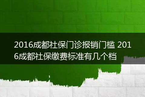 2016成都社保门诊报销门槛 2016成都社保缴费标准有几个档