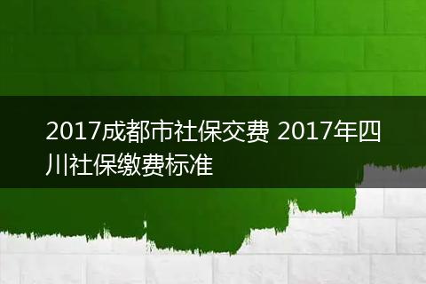 2017成都市社保交费 2017年四川社保缴费标准
