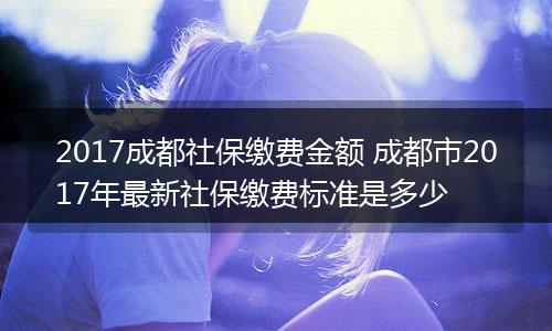 2017成都社保缴费金额 成都市2017年最新社保缴费标准是多少