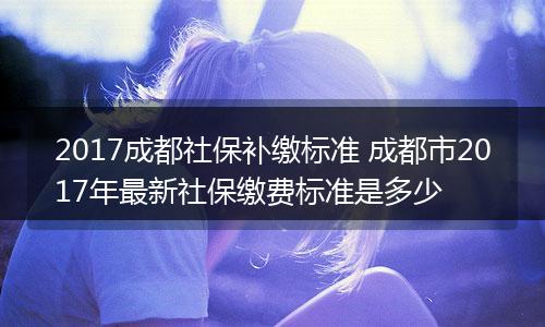 2017成都社保补缴标准 成都市2017年最新社保缴费标准是多少