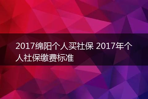 2017绵阳个人买社保 2017年个人社保缴费标准