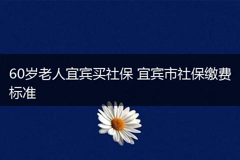 60岁老人宜宾买社保 宜宾市社保缴费标准