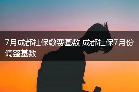 7月成都社保缴费基数 成都社保7月份调整基数